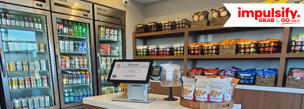 hotel convenience store with Impulsify kiosk for faster checkout